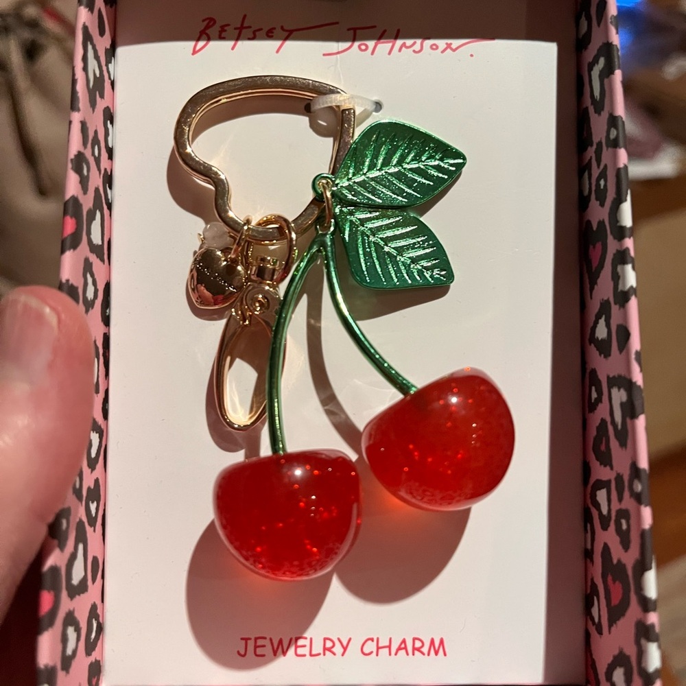 Betsey Johnson Cherry Bag jewelry with Green Leaves